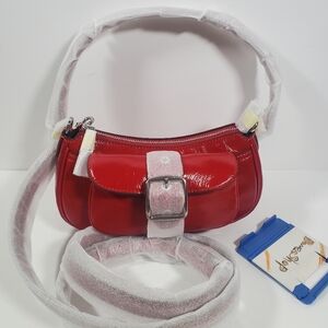 NWT Coach Outlet Ashton Mini Shoulder Bag Silver/Dark Cardinal
